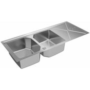 TEKA Top/Flush Reversible Stainless Steel Sink With Two Bowls And One Drainer Brooklyn 80 M-Xp 2B 1D