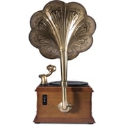 MJI 651 Classic Horn Gramophone Turntable Wood/Bronze