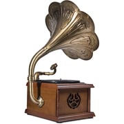 MJI 651 Classic Horn Gramophone Turntable Wood/Bronze