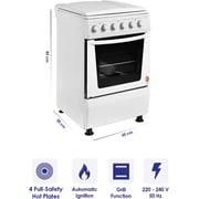 Super General Freestanding Electric-cooker 4 Hot Plates White SGC-5041-BS 1 Year Warranty
