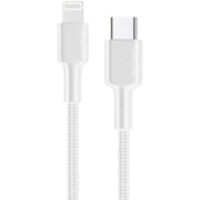 Aukey Braided Nylon USB Type-C To Lightning Cable 0.9m White