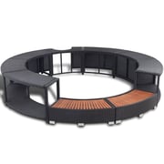 Vidaxl Black Poly Rattan Spa Surround