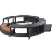 Vidaxl Black Poly Rattan Spa Surround