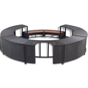 Vidaxl Black Poly Rattan Spa Surround