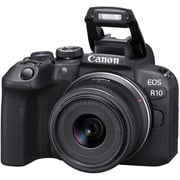 Canon EOS R10 Mirrorless Digital Camera Black + RF-S 18-45mm F4.5-6.3 IS STM Lens + EF-EOS R Mount Adapter