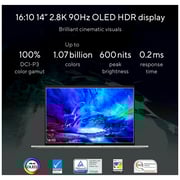 لابتوب Asus Zenbook 14 OLED بتصميم رفيع موديل UX3402ZA-OLED1Q7W بشاشة 2.8K مقاس 14 بوصة ومعالج Core i7 2.1GHz وذاكرة رام 16 جيجابايت وذاكرة داخلية 1 تيرابايت ونظام تشغيل Win11Home وبلون سيلادون مائي ولوحة مفاتيح إنجليزي/ عربي