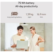 لابتوب Asus Zenbook 14 OLED بتصميم رفيع موديل UX3402ZA-OLED1Q7W بشاشة 2.8K مقاس 14 بوصة ومعالج Core i7 2.1GHz وذاكرة رام 16 جيجابايت وذاكرة داخلية 1 تيرابايت ونظام تشغيل Win11Home وبلون سيلادون مائي ولوحة مفاتيح إنجليزي/ عربي