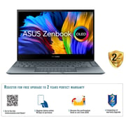 لابتوب Asus Zenbook Flip 13 OLED موديل UX363EA-OLED005W يعمل باللمس وبشاشة  FHDمقاس 13.3 بوصة ومعالج Core i5 2.4GHz وذاكرة رام 8 جيجابايت وذاكرة داخلية 512 جيجابايت ونظام تشغيل Win11Home وبلون رمادي باين ولوحة مفاتيح إنجليزي/ عربي