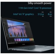 ASUS Zenbook Flip 13 OLED Touch Laptop - 11th GenCore i5 2.4GHz 8GB 512GB Shared Win11Home 13.3inch FHD Pine Grey English/Arabic Keyboard UX363EA-OLED005W