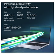 ASUS VivoBook 15 (2022) Laptop - 12th Gen / Intel Core i5-1240P / 15.6inch FHD / 8GB RAM / 512GB SSD / Shared Intel UHD Graphics / Windows 11 Home / English & Arabic Keyboard / Icelight Silver / Middle East Version - [X1502ZA-E8299W]