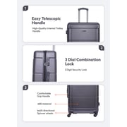 Parajohn Pjtr4025 4 Pcs Zin Trolley Luggage Set, Grey