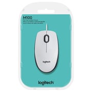 Logitech M100 Wired Usb Mouse White