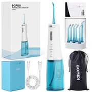 Bomidi D3PRO Portable Dental/oral Irrigator 360 Rotatable Nozzle 300ml Water Tank Easy Cleaning 7 Level Adjustable Water Pressure Type-c Ipx7 - White/blue