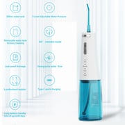 Bomidi D3PRO Portable Dental/oral Irrigator 360 Rotatable Nozzle 300ml Water Tank Easy Cleaning 7 Level Adjustable Water Pressure Type-c Ipx7 - White/blue