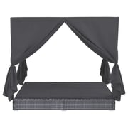 vidaXL Outdoor Lounge Bed With Curtains