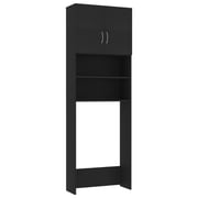 Vidaxl Washing Machine Cabinet Black 64x25.5x190 Cm Chipboard