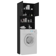 Vidaxl Washing Machine Cabinet Black 64x25.5x190 Cm Chipboard
