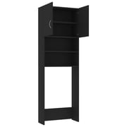 Vidaxl Washing Machine Cabinet Black 64x25.5x190 Cm Chipboard