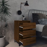 Vidaxl Bed Cabinets With Metal Legs 2 Pcs Brown Oak 40x35x69 Cm