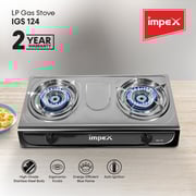 Impex Igs 124 Stainless Steel Lp Gas Stove Featuring Auto Ignition