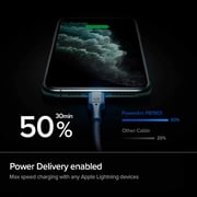 Spigen Powerarc Arcwire Usb C To Lightning Cable Mfi Certified Triple Braided Charger Cable For Iphone, Airpods And Ipad With Lightning Connector