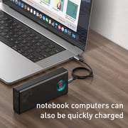 BASEUS 30000mAh Power Bank Fast Charging Charger Digital Display Screen Portable Charger Black
