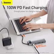 Baseus 9 In 1 Usb C Hub Docking Station Adapter With 4k Hdmi Power Delivery For Macbook Pro, Surface Pro, Ipad Pro And Other Type C Devices Space Grey