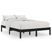 Vidaxl Bed Frame Black Solid Wood Pine 200x200 Cm