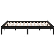 Vidaxl Bed Frame Black Solid Wood Pine 200x200 Cm
