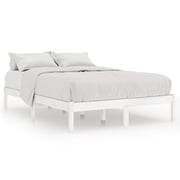 Vidaxl Bed Frame White Solid Wood Pine 160x200 Cm