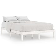 Vidaxl Bed Frame White Solid Wood Pine 120x200 Cm