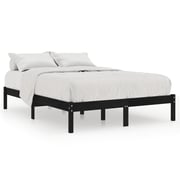Vidaxl Bed Frame Black Solid Wood Pine 140x200 Cm