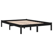 Vidaxl Bed Frame Black Solid Wood Pine 140x200 Cm