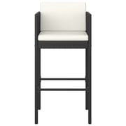 Vidaxl Bar Stools 4 Pcs With Cushions Black Poly Rattan