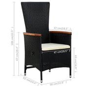 vidaXL Outdoor Chairs 2pcs With Cushions