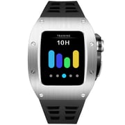 Merlin 412269 Craft Apple Watch S7 45mm Silver Case W/Black Strap