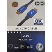 إس آند إس كابل 8k HDMI 3 متر أسود