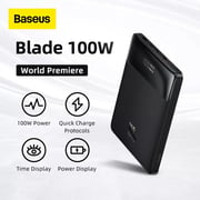 Baseus Laptop Power Bank, 100W Blade USB C Portable Laptop Charger, Super  Fast Charging 20000mAh Slim Battery Pack for Laptop, MacBook Air, Dell