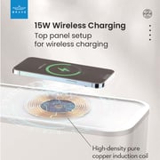 BRAVE 2500W Power Strip Extension Cord Organiser with 15W Wireless Charger and Cable Management Box