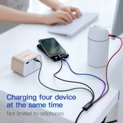 Baseus 4-in-1 Rapid Series Fast Charging Cable For Type-c X 2 + Iphone + Micro Usb Data Sync Cable