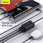 Baseus 65w GaN3 Pro Fast Wall Charger with 4-ports (2x USB Type C, 2 x USB) Charging Station