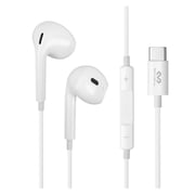 Miccell Type C Wired Stereo Earphone Build In Microphone & Volume Control 1.2m White VQ-H15