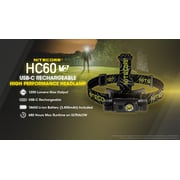 Nitecore Hc60 V2 Rechargeable Led Headlamp 1200 Lumens With 3400mah Batteries