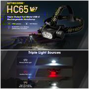 نايت كور Hc65 V2 1750 لومين كشافات قابلة لإعادة الشحن للتخييم الخارجي