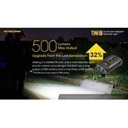 Nitecore Tini 2 500 Lumens Small Keyring Torch Super Bright USB Rechargeable With Oled Display Black
