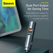 Baseus Bluetooth 5.0 Fm Transmiter Car Charger 2x Usb 3a 18 W Pps Quick Charger-English