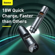 باسيوس شاحن للسيارة بلوتوث 5.0 Fm مرسل 2x Usb 3a 18 W Pps شاحن سريع - إنجليزي