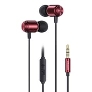 Usams High Quality Products Wired Earbuds 3.5mm Stereo Earphone With Mic Red
