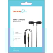 Porodo PB-STINEP-BK Wired In Ear Headset Black