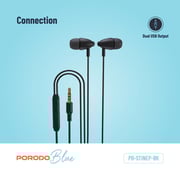 Porodo PB-STINEP-BK Wired In Ear Headset Black